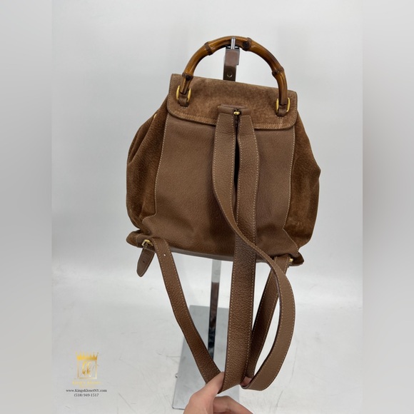 Gucci bamboo suede leather backpack main image 8